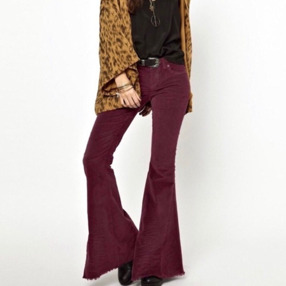 Free People Super Flare Corduroy Jeans, 25
